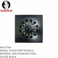 FLOOR TRAP 15X15cm 304 STAINLESS STEEL BLACK (WTK-FT46)