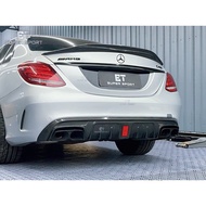 Mercedes W205 C-CLASS C250 C300 C43 C63 Ducktail Spoiler Diffuser With LED Carbon Bumper Bodykit