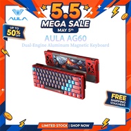 AULA AG60 Gaming Mechanical Keyboard 0.001mm RT 8K Hz Dual-Engine Wired Aluminum Magnetic Keyboard W