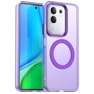 สำหรับ Vivo Y29 4G เคสสำหรับ Vivo Vivo Y29 4G เคสโทรศัพท์ชาร์จไร้สายแม่เหล็กใสแบบด้านสีลูกกวาดโปร่งแ