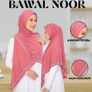 BAWAL NOOR MOSCREP PLAIN 🔥Ready Stock 🔥Tudung Sarung  😍 Tudung Borong Murah Bawal Lazy Cotton Instan