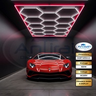 CRIMSON RED LED HEXAGON HONEYCOMB LIGHT CAR DETAILING LIGHT CEILING LIGHT FOR WORKSHOP STUDIO SHOWRO