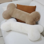 Velvet bone-shaped sofa pillow with zipper, 1m long