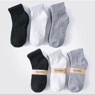 [Ready Stock] 1 Pair High Quality Black, White, Grey Ankle Socks for Working Unisex & Free Size FAST