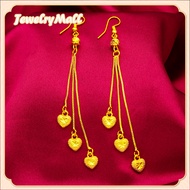 EMAS 916 Original Gold Love Fashion Tassel Earrings Womens Free Box