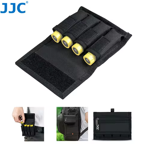 JJC Battery Pouch Case for 18650 20700 or 21700 Battery Belt Holster for 18650 Battery with Carabine