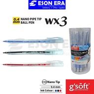 G'soft WX3 0.4mm Ball Pen Nano Pipe Tip Semi Gel Ink Gsoft