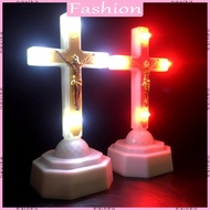 NAV Jesus Crucifix 3D LED Night Lighting Desk Table Lamps  Powered 4 Colors