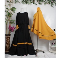 GAMIS wolfis set cadar aymara latest khimar syari ribbon bottom list