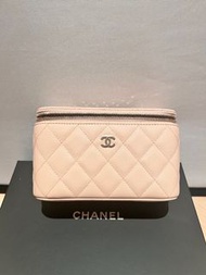 Chanel vanity case 長盒子 Light Beige 淺杏色 荔枝皮