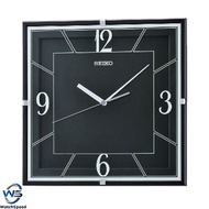 Seiko QXA821 QXA821K Black Analog Square Quiet Sweep Silent Movement Wall Clock