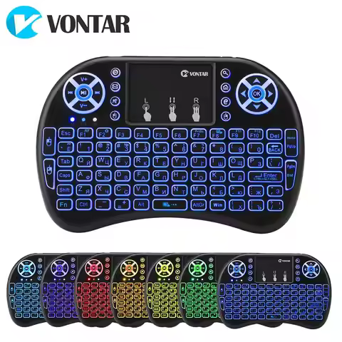 VONTAR i8 Wireless Keyboard Russian English Hebrew Version i8+ 2.4GHz Air Mouse Touchpad Handheld fo