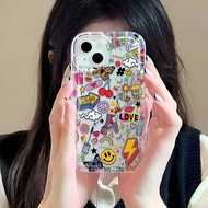 Photo frame airbag case for iphone 14promax 11 13 12 7Plus X XS Max foods smile face icons cover