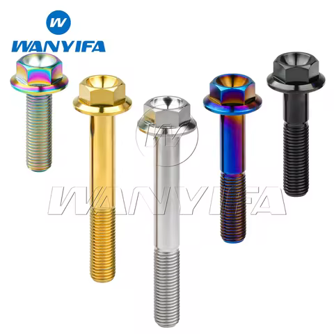 Wanyifa Titanium Bolt M10X20 25 30 35 40 45 50 55 60 65 70 75 80 90 100mm Flange Fasteners for Motor