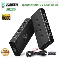 KVM Switch 4.1 VGA Ugreen 50280 CM154, Connect 4 CPUs to 1 PC VGA + 3USB using mouse & keyboard