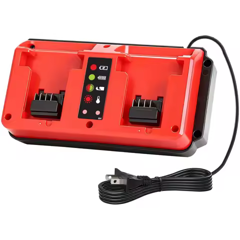 18V Battery Dual Charger Station 2 Port Compatible with Milwaukee M18 18V Battery, Mini Multi-Voltag