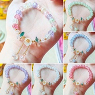 Elegant Crystal Shell Daisy Flower Charm Fortune Bracelet for Women Girls Wrist Chain Bangle Jewelry