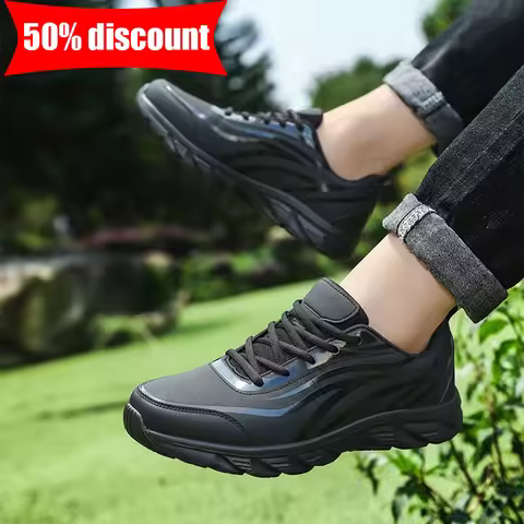 Mens Running Shoes 2026 New Low Top Leather Ultra-Light Cosy Cushioning High Quality Walking Leisure