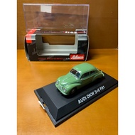 Schuco 1/43 AUDI DKW 3 = 6 F91 Alloy Car Model, Green Classic Model, Complete Parts, Normal Paint Su