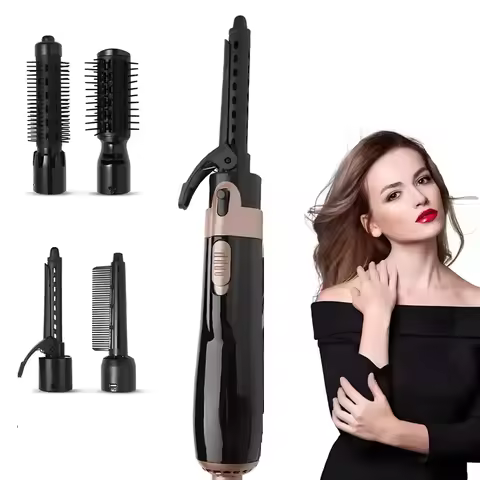 Interchangeable Brush Head Negative Ion Hair Dryer Brush Multiple Function Hot Air Hair Blow Dryer