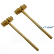 2pcs Mini Unpainted Hammer Mallet Kit Pounding Gavel for Kids Educational Toy [countless.my]