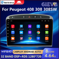 GIEVB 4G + 64G Android 10วิทยุติดรถยนต์ GPS RDS DSP เครื่องเล่นมัลติมีเดียสำหรับ Peugeot 408สำหรับ Peugeot 308 2din 308SW เครื่องเล่น Android แบบไม่มี DVD QIOFD