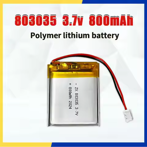3.7V 800mAh 803035 Lithium Polymer Battery Rechargeable Lipo Batteries for Bluetooth Headset Keyboar