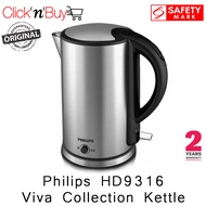 Philips HD9316 Viva Collection Kettle. 1.7L Capacity. 1800W Power. Keep Warm Function. Double Housing. Safety Mark Approved. 2 Year Warranty.