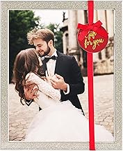 ACHAVINM 8x10 Silver Picture Frame - Glittering Enamel Photo Frames with Real Glass & Velvet Back, 8