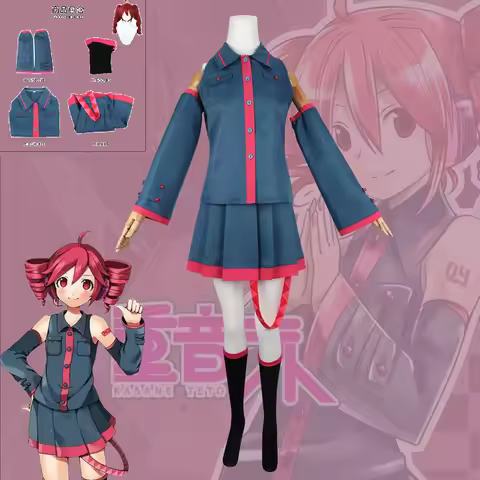 Anime In Stock Kasane Teto Blue Miku Cosplay Costume Wig Anime Mikuu UTAU Vtuber Halloween Carnival 