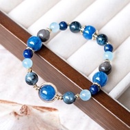 魔鬼的眼淚 手鍊。藍晶石 魔鬼海藍寶 銀曜石。職場提升自信表達