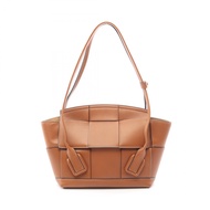 [二手] Bottega BOTTEGA VENETA Arco 小號 Maxi Intrecciato 托特包，ブラウン皮革