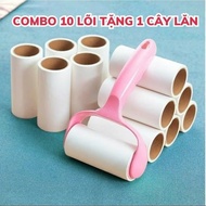 Combo of 10 Dust Roller Cores with 1 free roller, roller to clean clothes, care for sheets - TD247 D