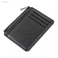DANA Men Wallet Solid Color Textured PU Zipper Card Holder Mini Coin Purse