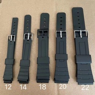 Silicone Watch Strap Rubber Band Sports Bracelet 12-22mm Black Silver Buckle Sweat-Proof Soft Access