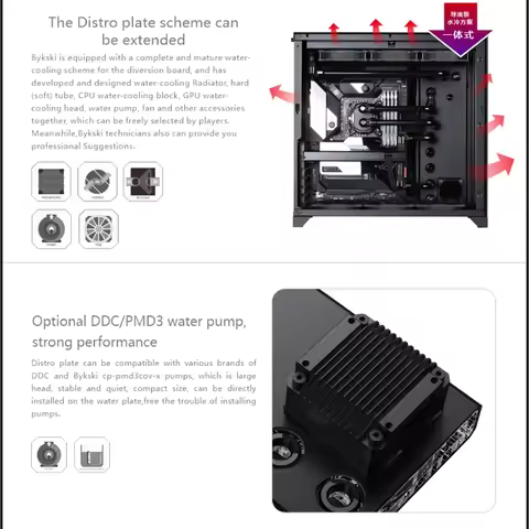 Bykski Universal Distro Plate Case Waterway Board Slab Computer Water Cooler Custom Cooling System 1