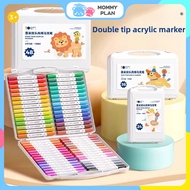 ENMY Dual Tip Acrylic Marker Pen 24/12 Colors Set Washable Soft and Fine Brush Water-Based Art Pens 