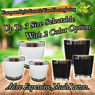 [VV178] - 2 Color option & 3 Size option European Style Ceramic Vase with Electroplating Simplistic 