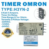 TIMER OMRON H3YN-2 8PIN 220V/12VDC/24VDC. BEST QUALITY