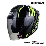 Boshelm Helm Njs Kairoz Matrix Black Yellow Helm Half Face Sni