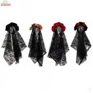 IMIHAN Floral Lace Veil, Performance Prop Lace Material Ghost Bride Headband, Spooky Gothic Spooky H