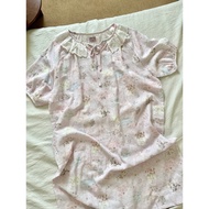 Hamachi Purple Pink Soft Pure Cotton Nightdress for Women - Suitable for Spring & Autumn