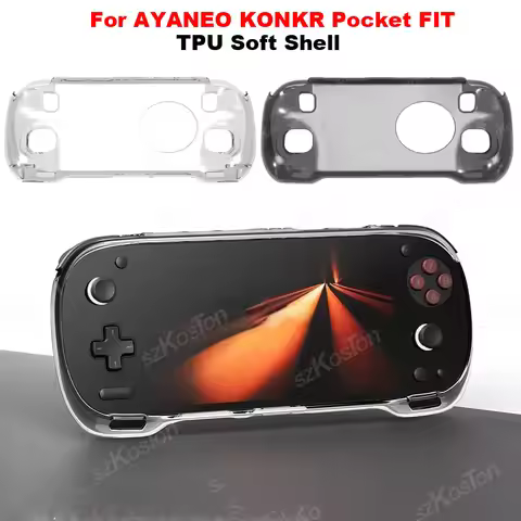 Clear Case for AYANEO KONKR Pocket FIT Game Console TPU Soft Shell Shockproof Protective Cover Game 