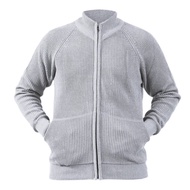Sweater Rajut Tebal Bahan Wol Resleting Depan Turtleneck Pria Wanita Sweter Wol Tebal