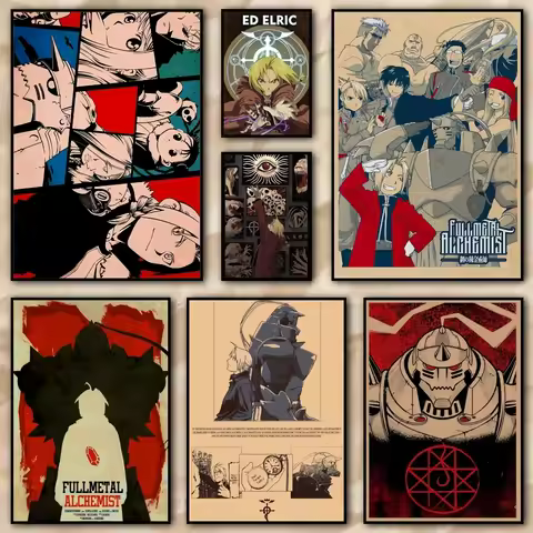 Fullmetal Alchemist retro Painting Calligraphy HD Print Free Mural Art Photos for Living Room Home W