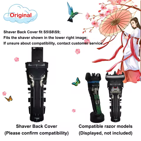 Shaver Back Cover from a Dismantled shaver Compatible with S5 S8 S9 Shaver 5040s 5090cc 5140s 8340s