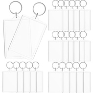 Inbagi 12 pieces Picture Photo Frame Keychain Clear Rectangle Acrylic Keychain Blanks 2 x 3inch