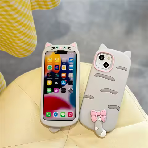 3D cartoon funny cat soft silicone case suitable for Samsung S23ULTRA S24ULTRA S25ULTRA A36 A56 sili