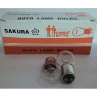 SAKURA AUTO LAMP BULBS (RATING:12V 21/6CP)(BASE: BAY15D)(BULB:S25)(LEZHZ).