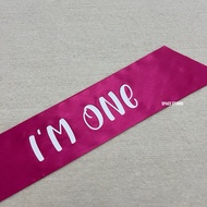 1st Birthday / I'm One / Baby Birthday / Baby Sash / Birthday